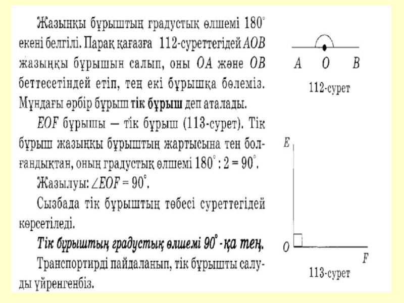 Бұрыш 5 сынып презентация