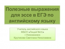 Презентация по английскому языку на тему Полезные выражения для эссе в ЕГЭ по английскому языку