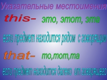 Презентация по английскому языку на тему Указательные местоимения