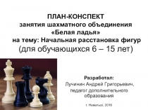 Презентация: Начальная расстановка фигур на шахматной доске.