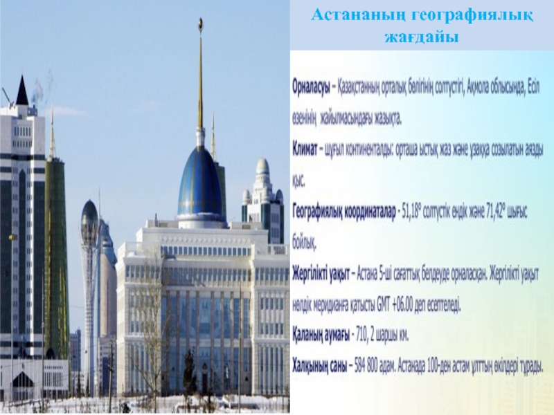 Астананың географиялық жағдайы