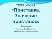 Презентация по русскому языку по Теме Приставки. Значение приставок (3 класс)