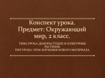 Презентация-конспект урока по Окружающему миру Дикорастущие и культурные растения