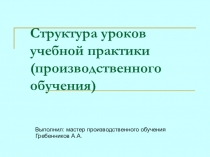 Структура уроков учебной практики (производственного обучения)
