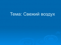 Презентация по окружающему миру Свежий воздух