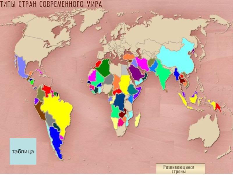 Группа современных стран. Развитые и развивающиеся страны карта. Типология развивающихся стран.