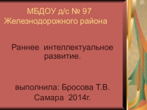 Раннее интеллектуальное развитие детей