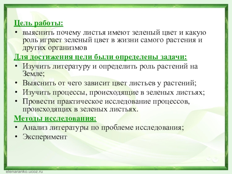 Какое значение имеют листья. Цель работы выяснить почему. Почему растения имеют зеленый цвет. Какую роль играет лист в растении. Почему все растения имеют зелёный цвет.