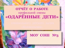 Презентация Отчёт о работе эстетического лагеря