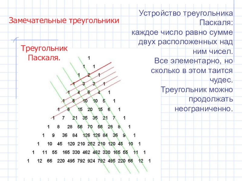 Треугольник паскаля нарисовать