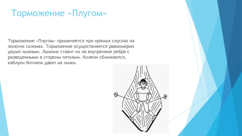 Способ торможения плугом. Торможение плугом. Торможение плугом картинка. Торможение плугом рисунок. Конспект по физкультуре торможение плугом.