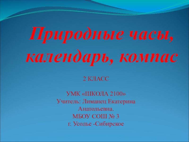 Природные часы проект по биологии 6 класс