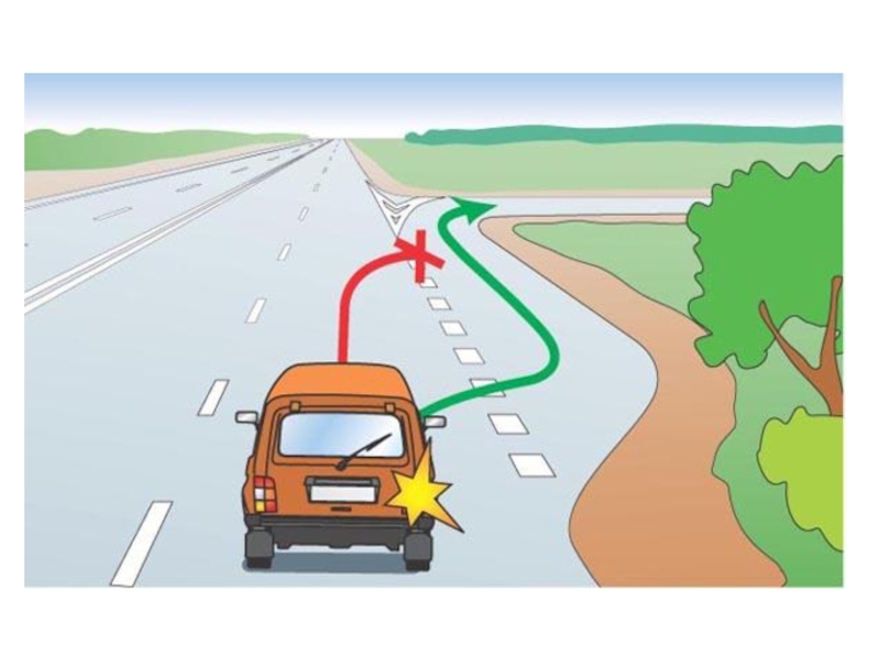 Двигаясь по левой полосе водитель намерен перестроиться на правую полосу на каком из рисунков