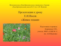 Презентация к уроку Е.Носов Живое пламя