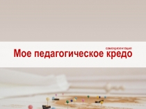 Самопрезентация Мое педагогическое кредо (Сердце отдаю детям)