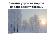 Презентация. Развитие памяти учащихся на уроках литературного чтения. Учим стихи легко и быстро! Зима. Зимним утром от мороза ...