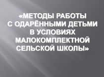 Презентация Методы работы с одаренными детьми в условиях малокомплектной школы