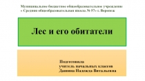 Презентация по окружающему миру на тему Лес и его обитатели