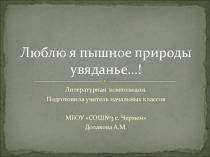 Презентация Люблю я пышное природы увяданье.