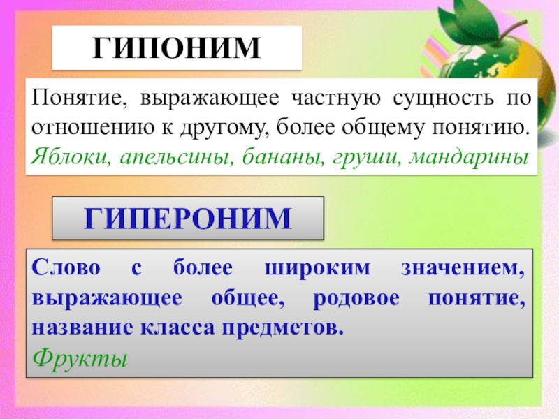 Термин выражает. Гипонимы и Гиперонимы. Гипоним и гипероним. Гипонимы и Гиперонимы примеры. Гипоним и гипероним примеры.