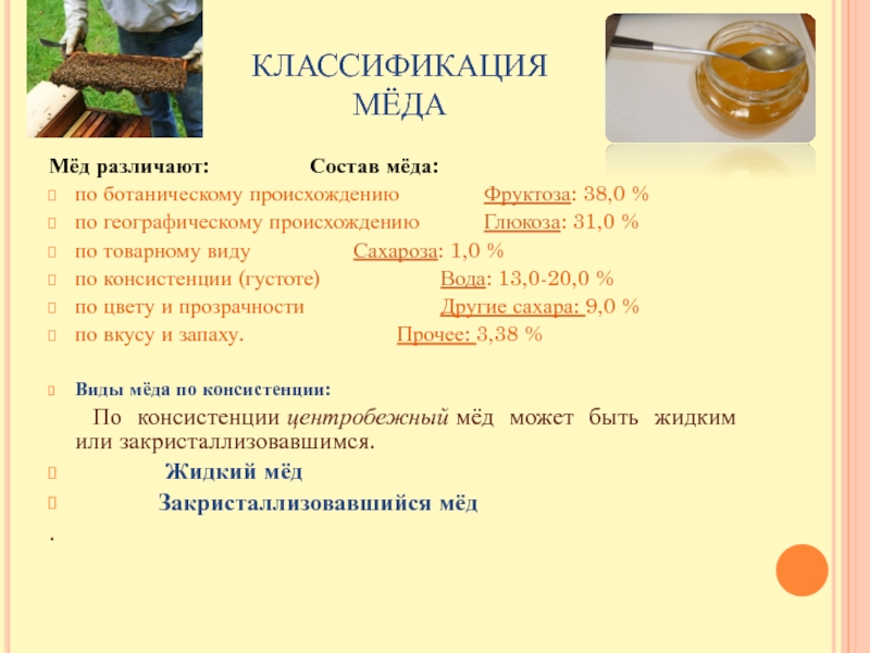 Классификация меда схема