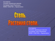 Презентация по окружающему миру Степь. Растения степи для 3 класса.
