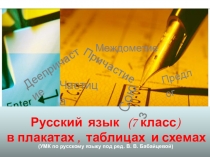 Презентация по русскому языку Русский язык в плакатах, таблицах, схемах для 7 класса