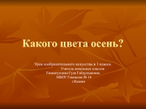 Презентация по ИЗО Какого цвета осень (1 класс)