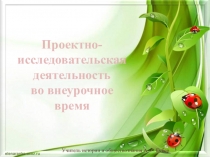 Презентация Проектно-исследовательская деятельность во внеурочное время Из опыта работы.