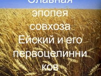 Презентация научного проекта по краеведению Славная эпопея села Ейское