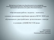 Организация работы педагога – психолога в рамках реализации апробации проекта ФГОС НОО для обучающихся с расстройством аутистического спектра
