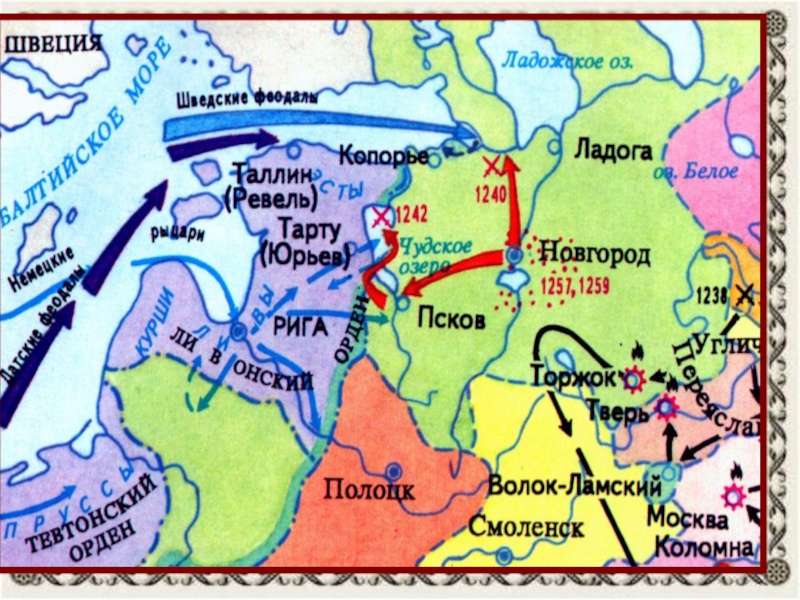 Схема ледового побоища 6 класс история