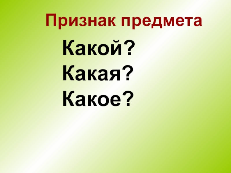 Слова какой какая какие 1 класс презентация