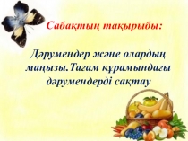 Биология пәнінен Дәрумендер маңызы сабағына презентация