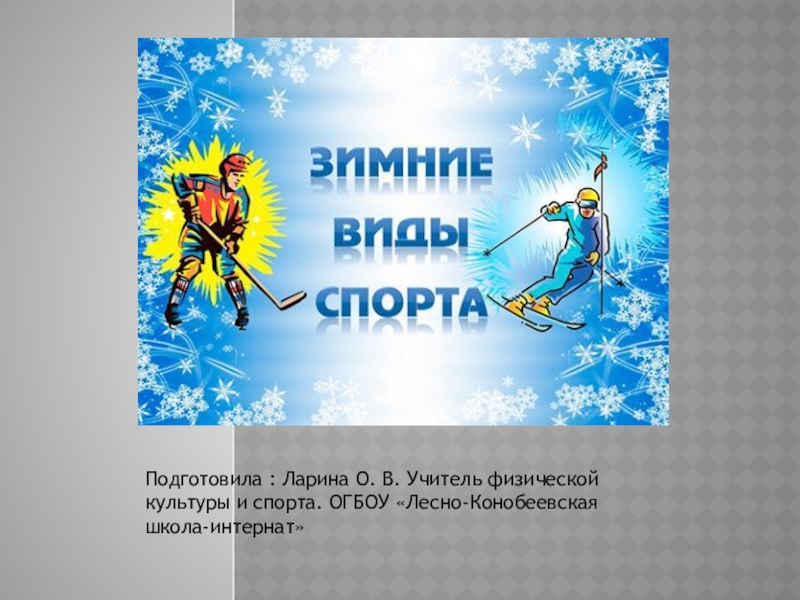Презентация Презентация: Зимние виды спорта
