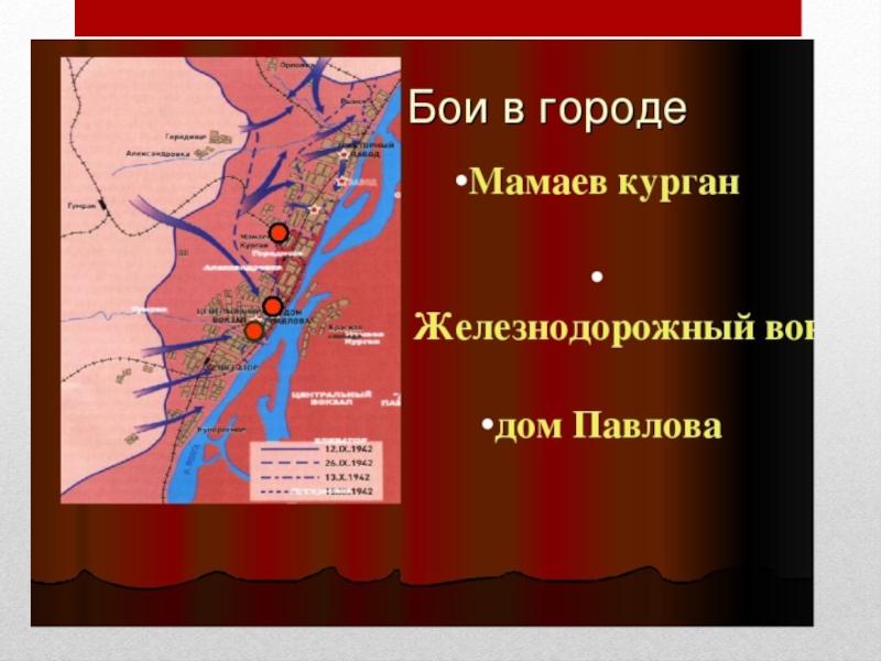 Карта оборонительного этапа сталинградской битвы