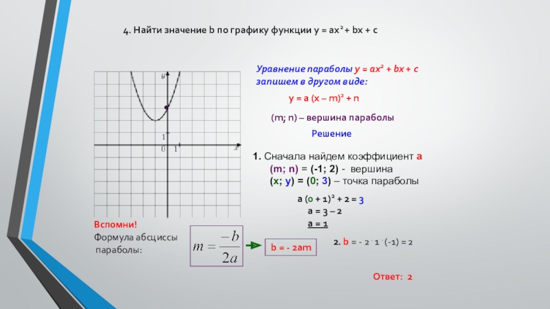 Контрольная работа № 1 "Функции и их свойства. Квадратный трехчлен"