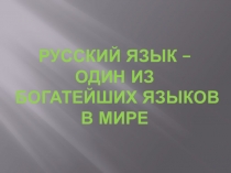 Презентация по русскому языку на тему Русский язык - один из богатейших языков в мире (5кл)