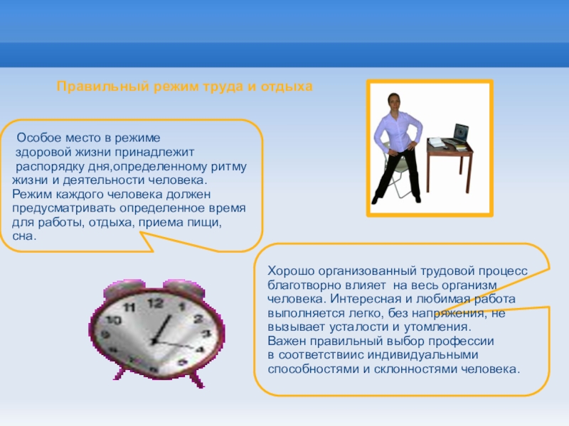 Питание режим труда и отдыха