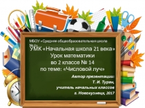 Презентация по математике на тему: Числовой луч  - 14 урок (2 класс УМК Начальная школа 21 века