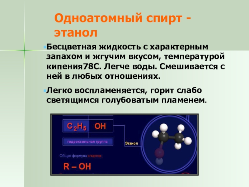 Презентация по спирты по химии 9 класс