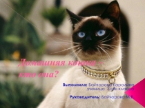 Исследовательская работа Домашняя кошка - кто она?