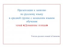 Презентация по русскому языку Домашние птицы (средняя группа)