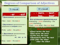 Презентация по английскому языку Degrees of Comparison of Adjectives