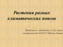 Растения различных климатических поясов
