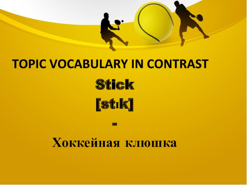 Topic vocabulary in contrastStick[stɪk]-Хоккейная клюшка