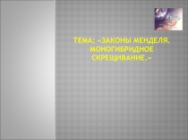 Презентация по биологии на тему Первый, второй законы Менделя