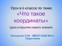 Презентация по математике на тему Что такое координаты ( 6 класс)