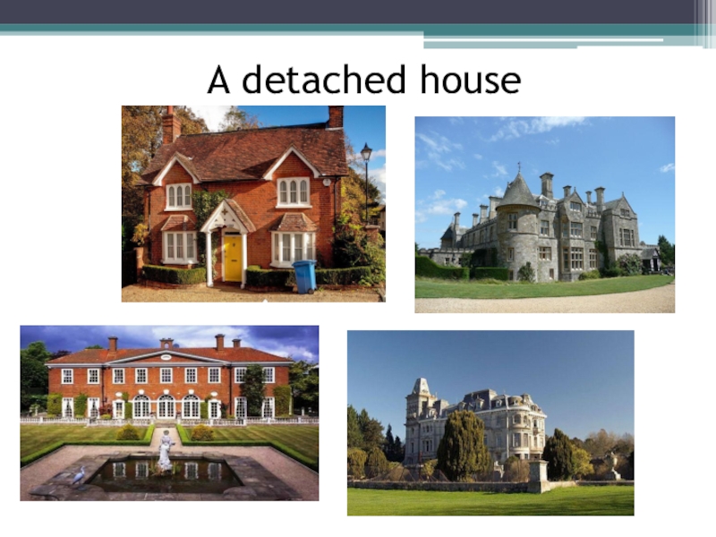 Английские дома презентация. Detached House в Англии. Semi-detached House в Британии. Типы домов по английскому. Виды домов в Англии на английском.