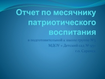Презентация  Отчет месячника по патриотическому воспитанию дошкольников
